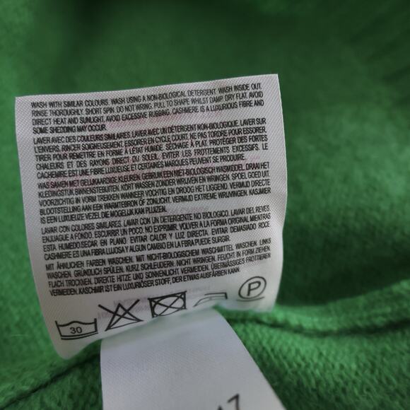 Jumper 1234 Lightweight Crop Collar Cashmere Cropped Sweater Bright Green Sz 4/L - Picture 9 of 11